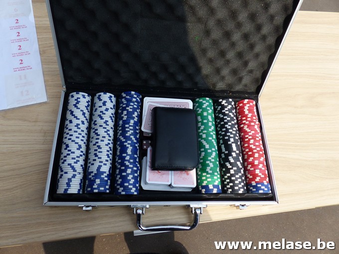 Pokerspel in koffer