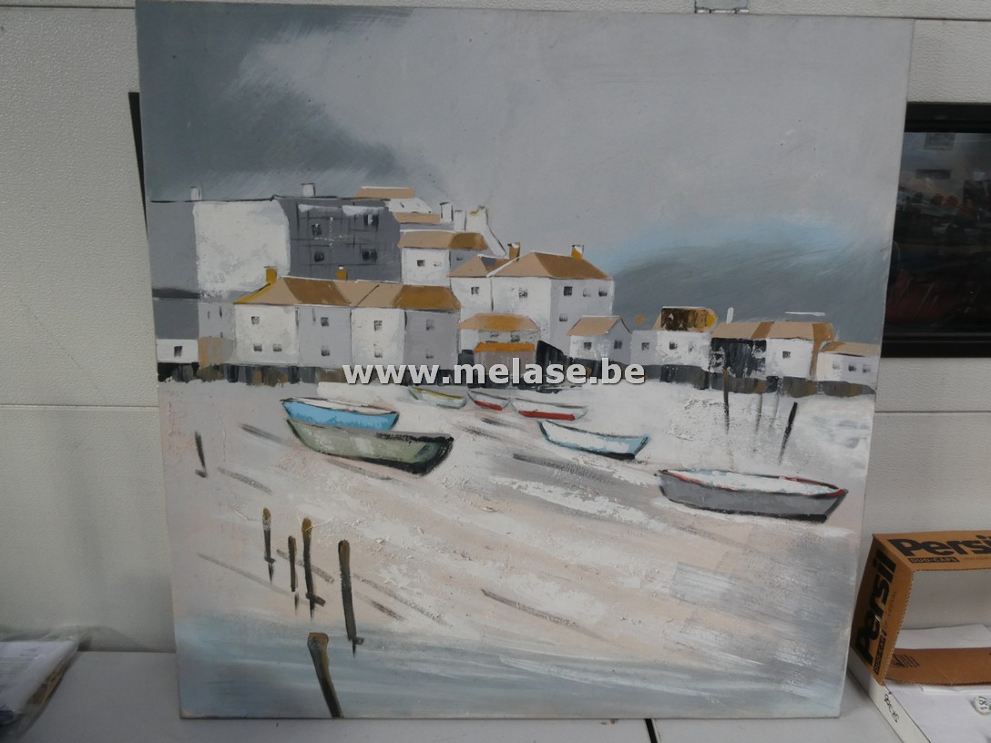 Canvas "bootjes op strand"