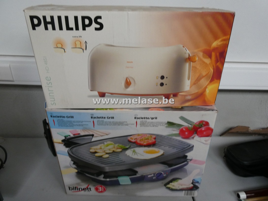 Raclette/grill "Bifinet" + broodrooster "Philips"