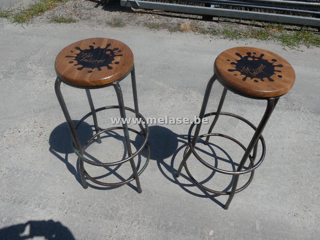 Metalen krukjes met houten zit "The Inkspot"