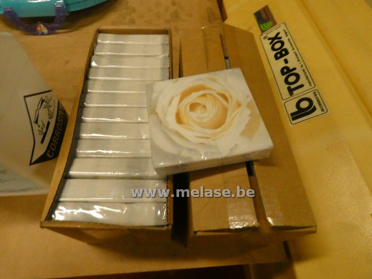 Servetten "witte roos"