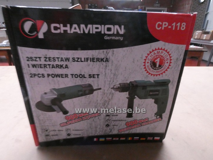 Boormachine en slijpschijf "Champion"