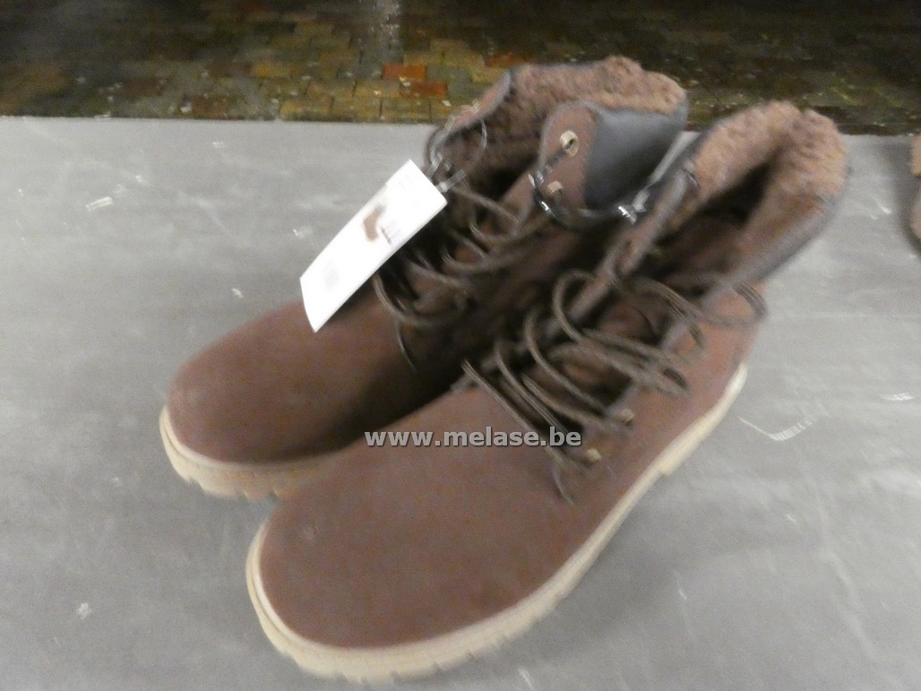 Herenbottines "bruin - daim - pels"