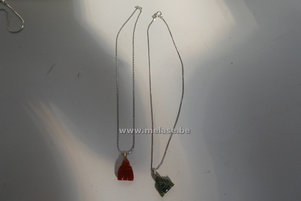 Ketting "zilver" + hangertje "Boedha"