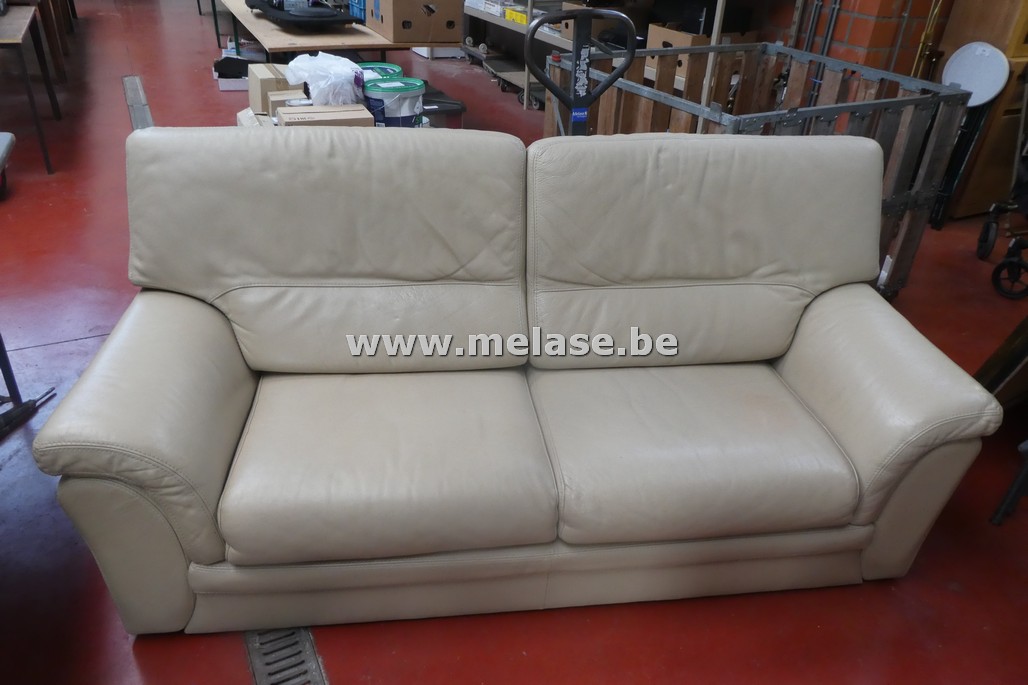 Lederen 2-zit "beige"