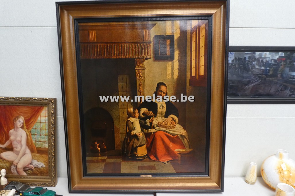 Schilderij in kader "moeder en kind"