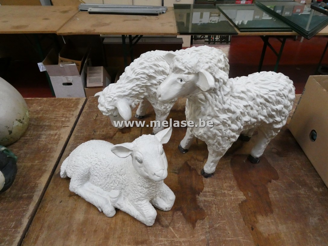 Betonnen tuinbeelden "schapen"