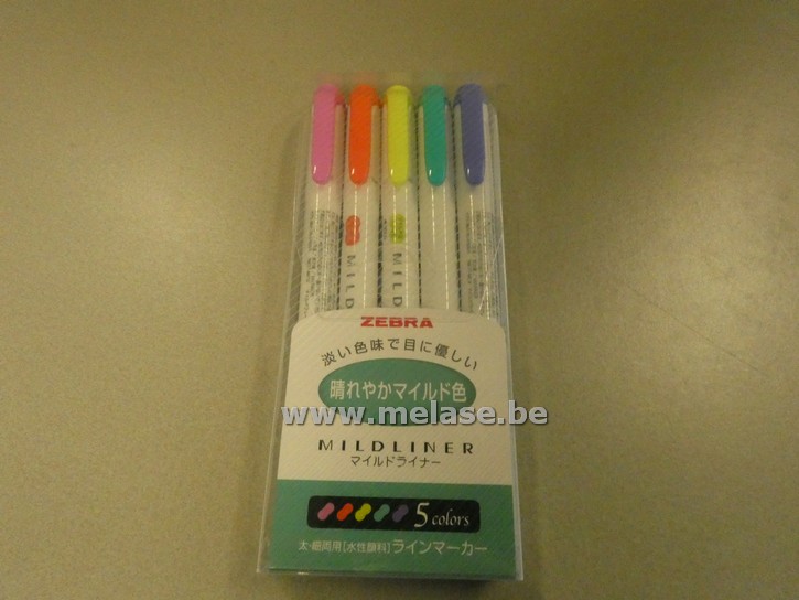Stiften "Zebra 5 Mildliners - groene verpakking"