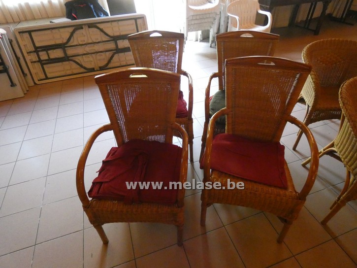Rieten stoelen "hoge rechte rug"