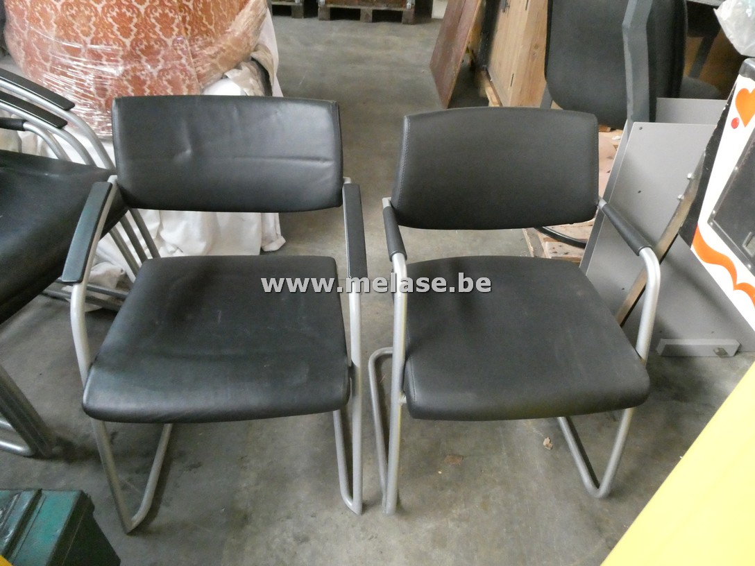 Stoelen "rug en zit in lederlook"