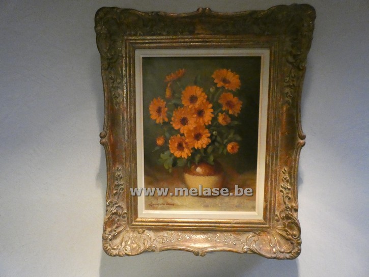 Schilderij "vaas met gerbra's"