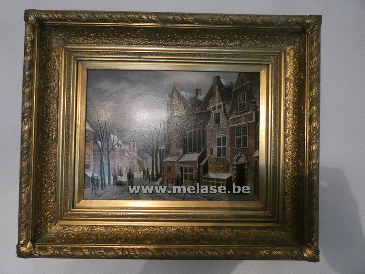 Schilderij " winters dorpszicht"