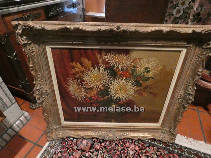 Schilderij "vaas met chrysanten"