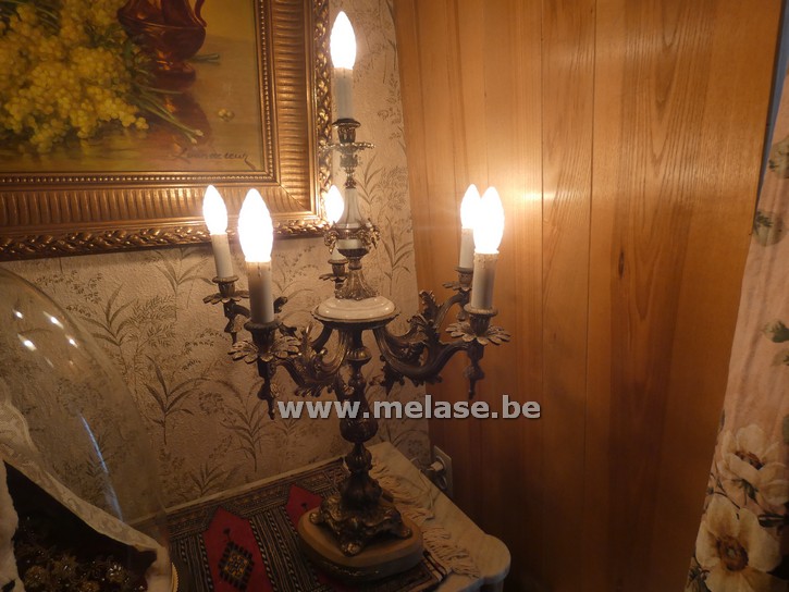 Antieke tafellamp "verguld"