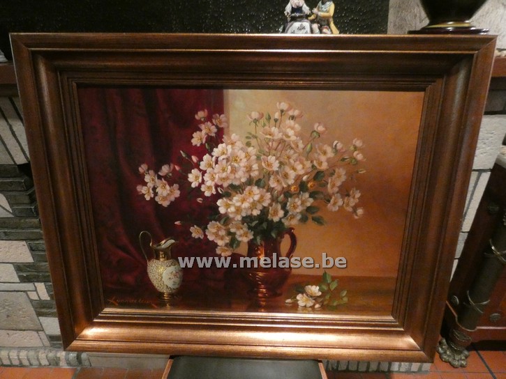 Schilderij "Vaas met appelbloesem"